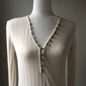 We the Free Ribbed V-Neck Top Sz. M